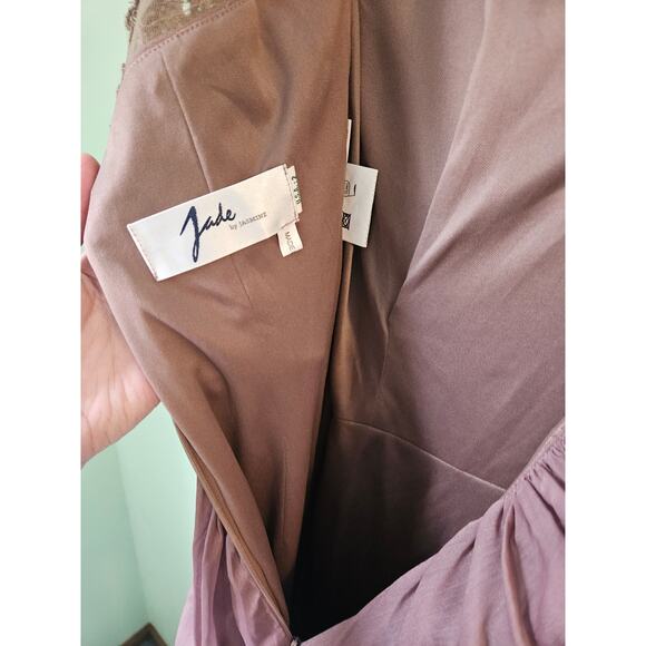 Jade by Jasmine Mocha Gown Special Occasion Bridesmaid Prom Cocktail Dress - Picture 15 of 16